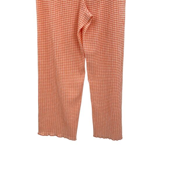 Aritzia Wilfred Verona Pant Seersucker Pull-On Gingham Orange Size XL - Picture 8 of 11